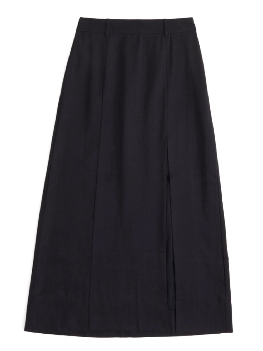 Abercrombie Tailored Maxi Skirt Front Slit Black